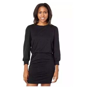 N. Philanthropy Capa Mini Dress Womens Size XL‎ Black 3/4 Blouson Sleeves Ruched